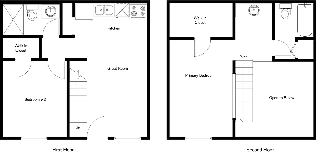 Floor plan 2 Bedrooms 2 Baths