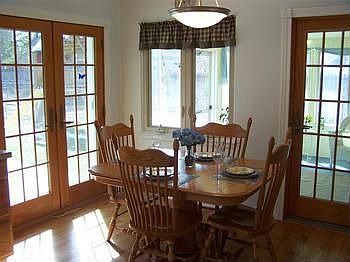 Dining Areabr Just off the kitchen with sliding door to rear deck and door to enclsed porch.