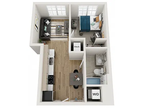 Floor plan 1BR/1BA - A1
