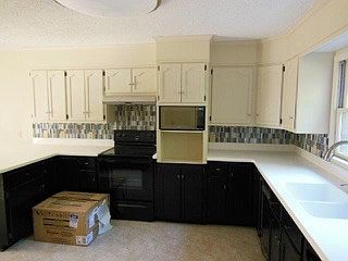 Kitchen & Den with Fireplace