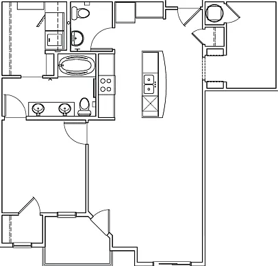 One-Bedroom Plus Den B1c Floor Plan One-Bedroom Plus Den B1c Floor Plan