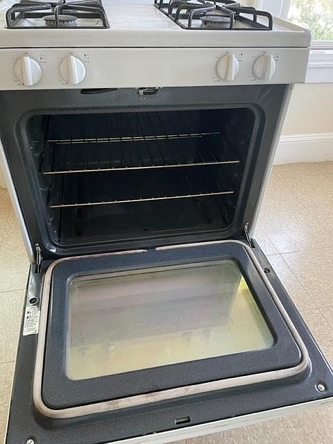 Stove with self cleaning oven