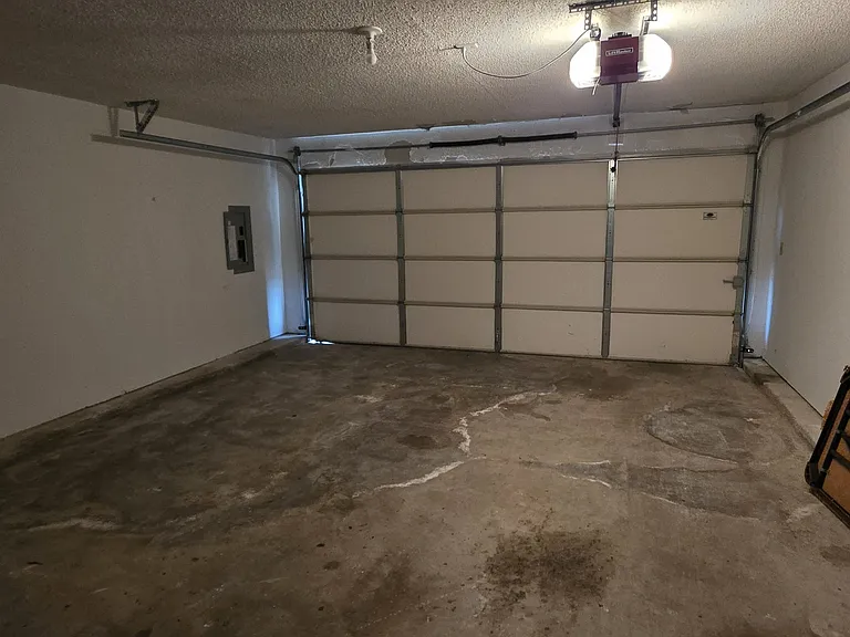2 car garage with work bench