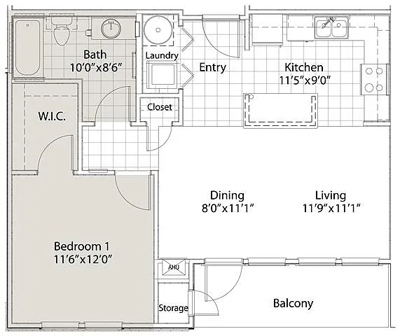Floor plan 1 Bedroom