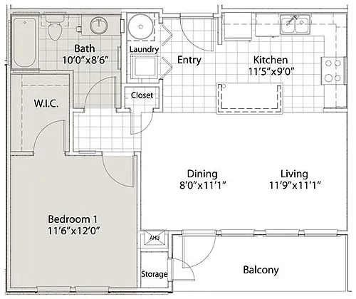 Floor plan 1 Bedroom