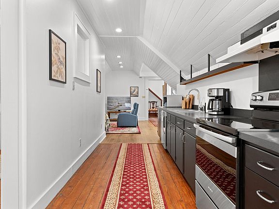 Kitchen with cabinets and counterspace.