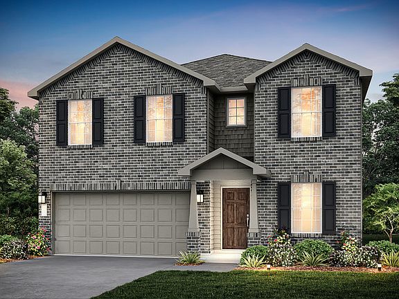 The Kisko, a two-story home with 2-car garage, shown with Home Exterior O