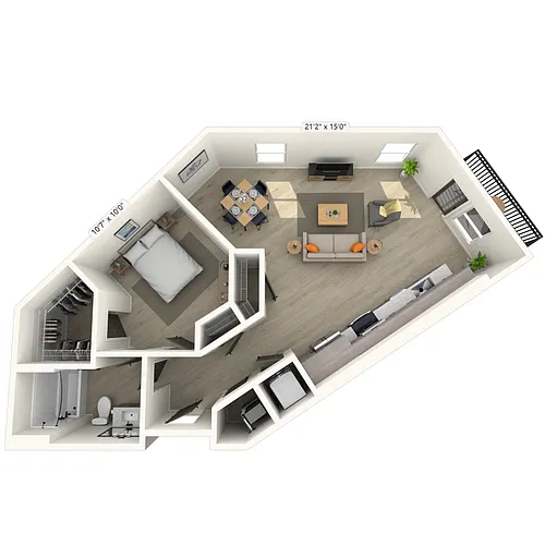 Floor plan A9 1x1 802 SF-FP