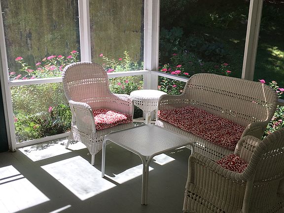 Back porch overlooking garde