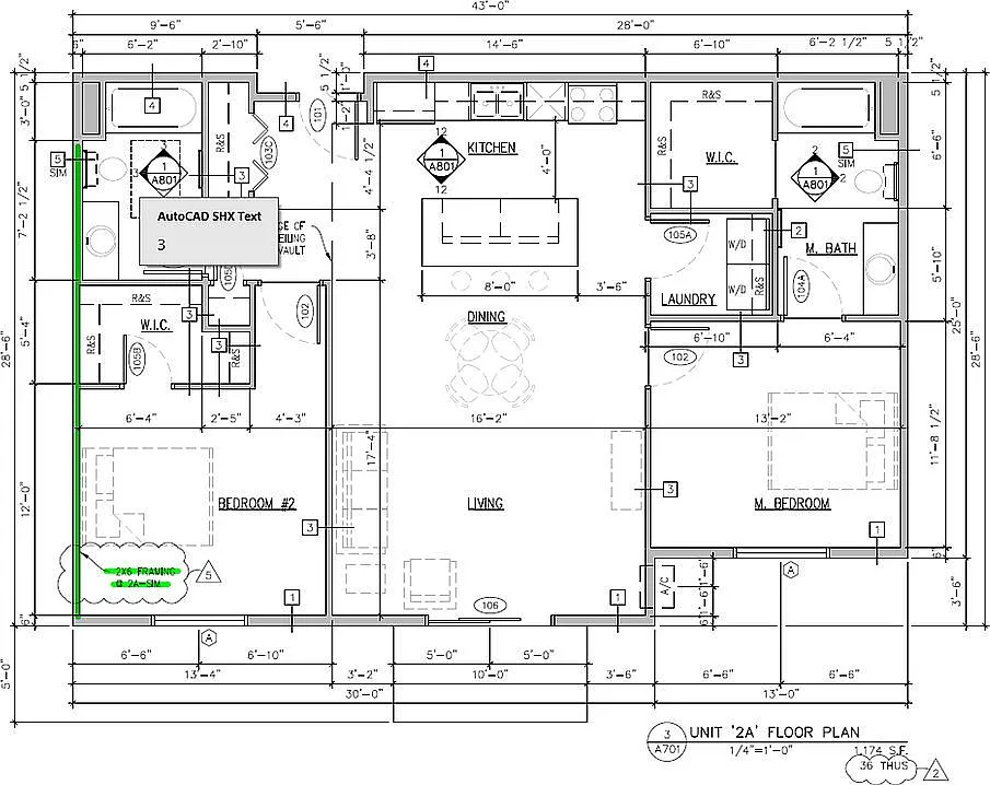 Floor plan 2 Bed 2 Bath | 1174 sqft
