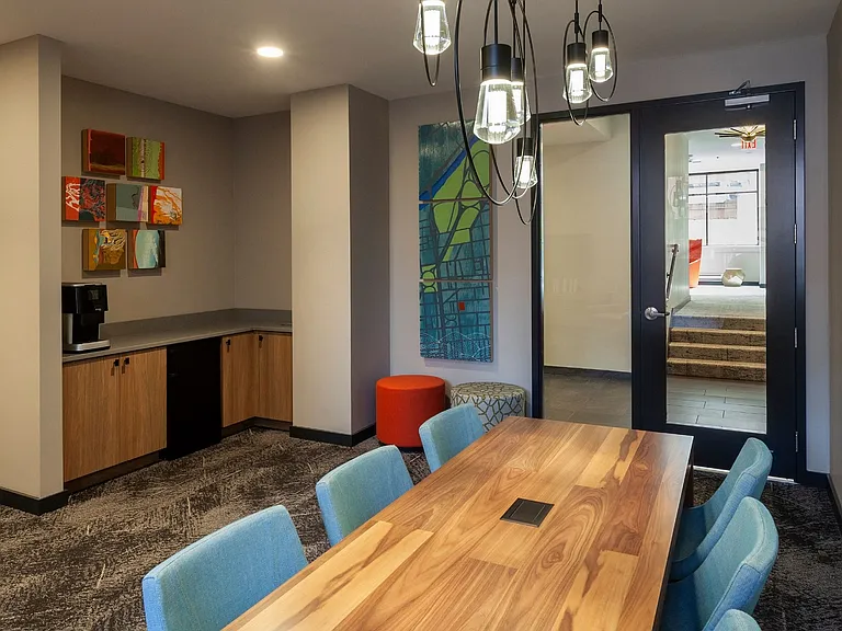 Resident library with conference work station
