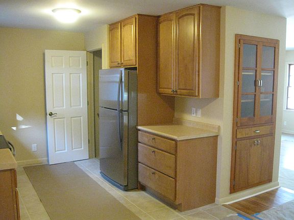 View from dining area toward basement