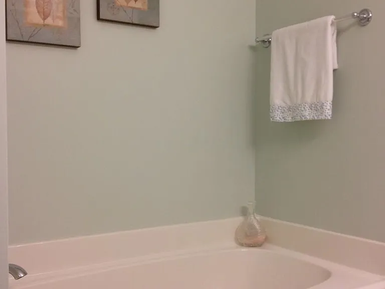 Separate deep bathtub and shower