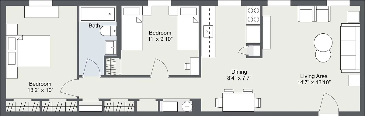 Floor plan 2 Bedroom Apartment