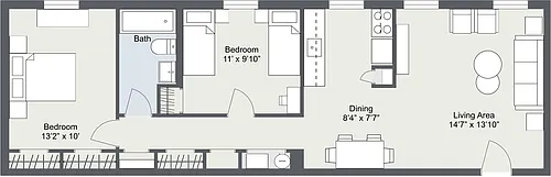 Floor plan 2 Bedroom Apartment