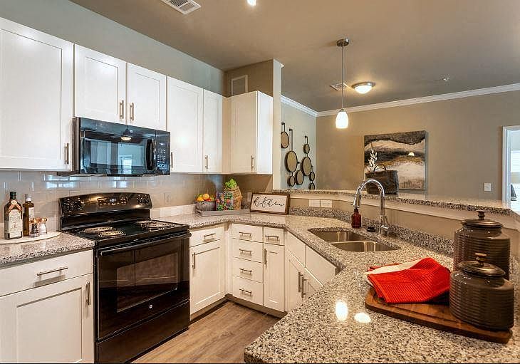 Kitchen with granite countertops
