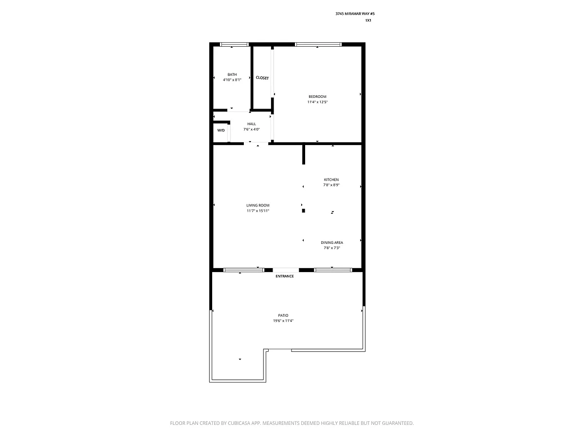 Floor plan 1 Bedroom 1 Bath Downstairs
