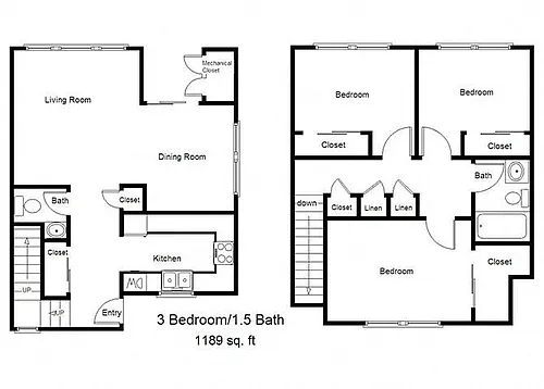 Floor plan Three Bedroom - B