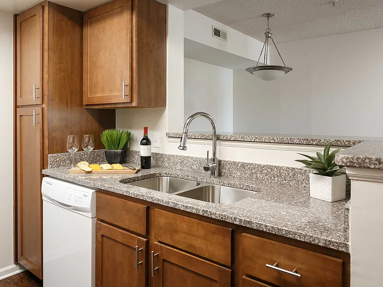 Kitchen with updated cabinets and countertops