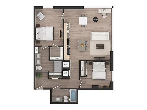 Floor plan 2BD2j