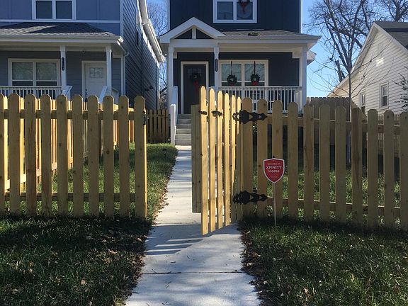 Walk up to front door. Fenced in small yard for a small pet or added privacy.