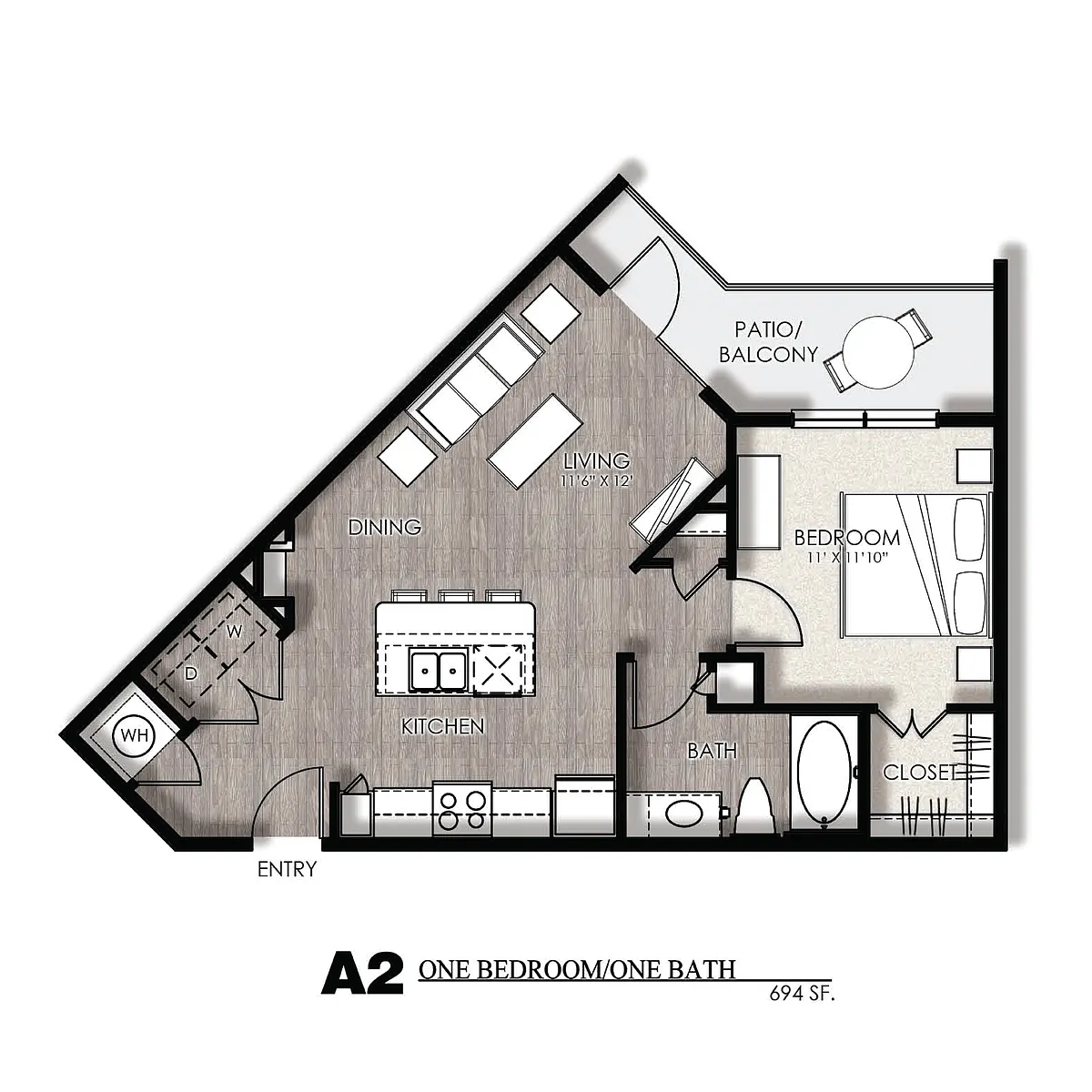 Floor plan 1X1 B