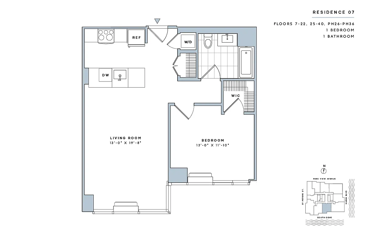 Floor plan 1 Bed/1 Bath-A.5-II