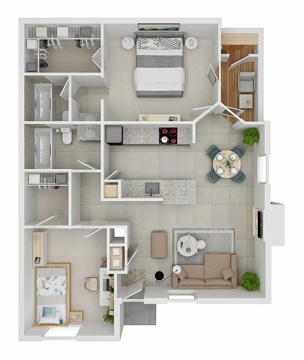 Floor plan 2X2-B