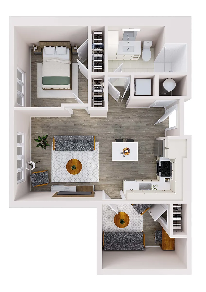 Floor plan Brewers Hill 1 Bedroom + Den