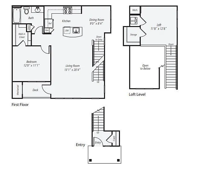 Floor plan 1x1E