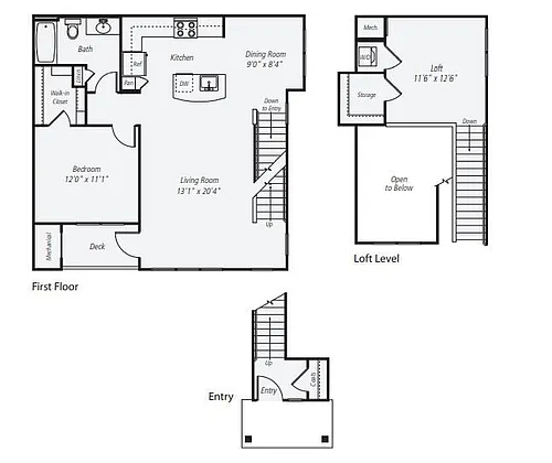 Floor plan 1x1E