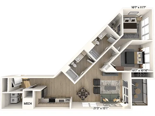 Floor plan B1-1172sf-691