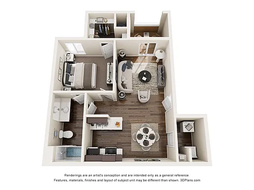Floor plan 1 Bedroom 1 Bath