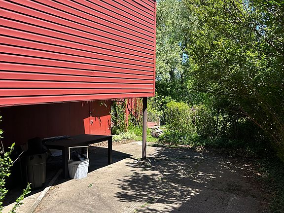 End of driveway / back entrance
