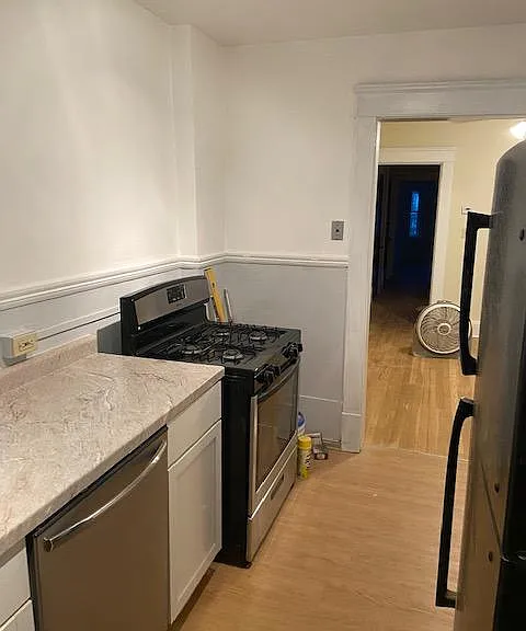 Kitchen looking into dining room