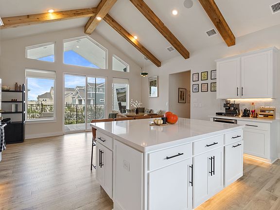 Kitchen with wine fridge and breakfast nook