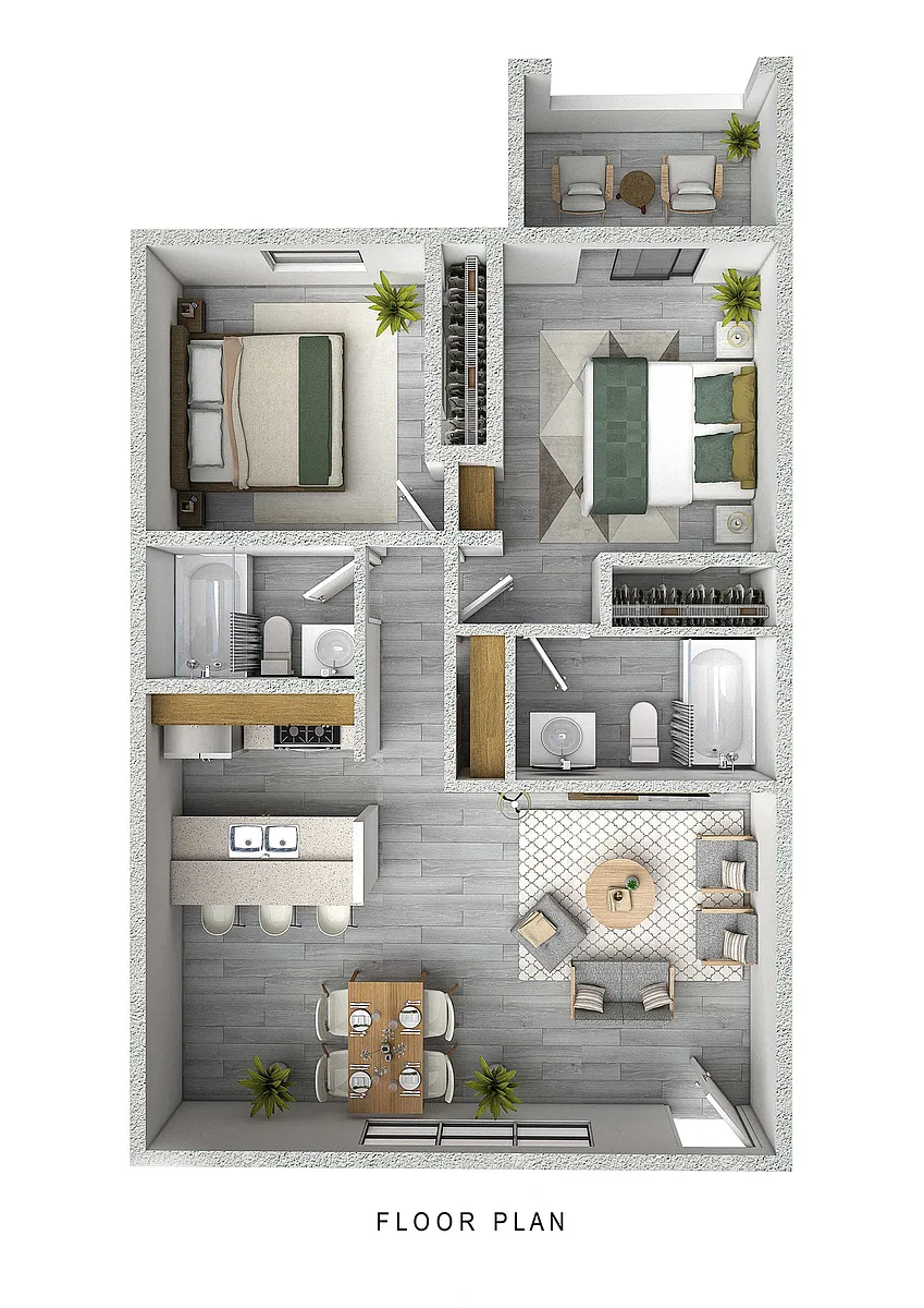 Floor plan Two Bedroom Two Bathroom Ensuite