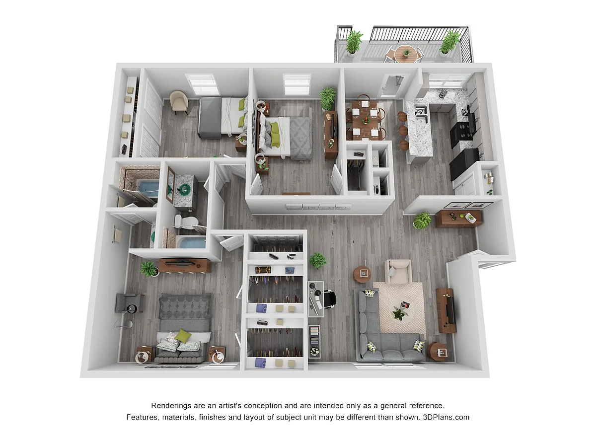 Floor plan 3x2A Renovated