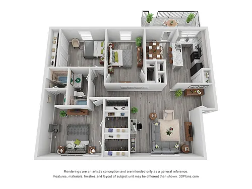Floor plan 3x2A Renovated