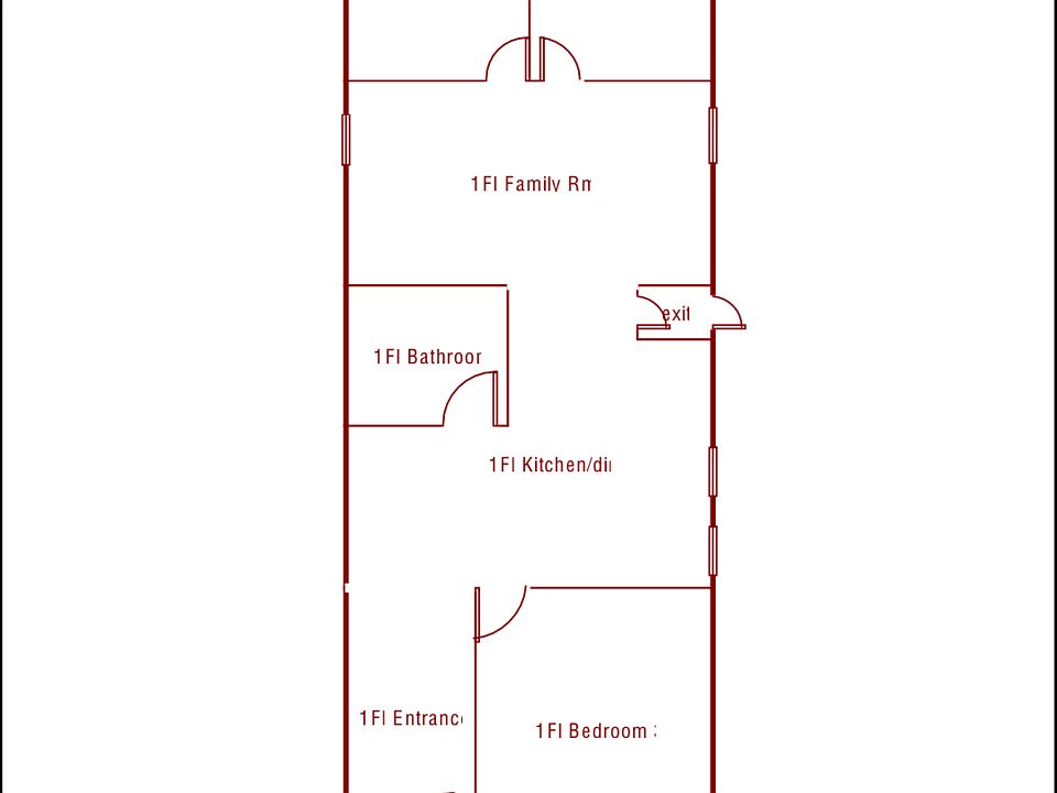 1st floor - floor plan (3 bedrooms, kitchen, living room, bathroom, W&D hookup, front and side door)