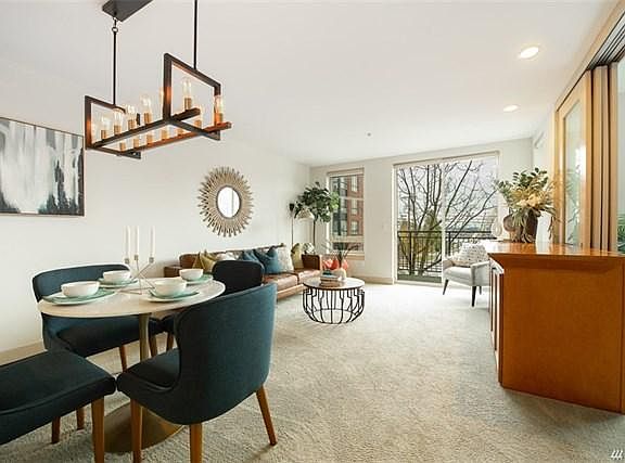 Dining area and living room