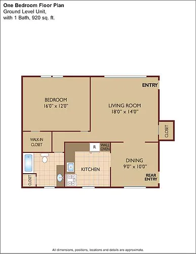 Floor plan $2.01/sq.ft. - One Bedroom