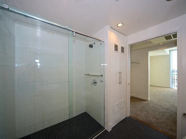 Master bedroom shower and closets at 12th Street Lofts in National City, California.