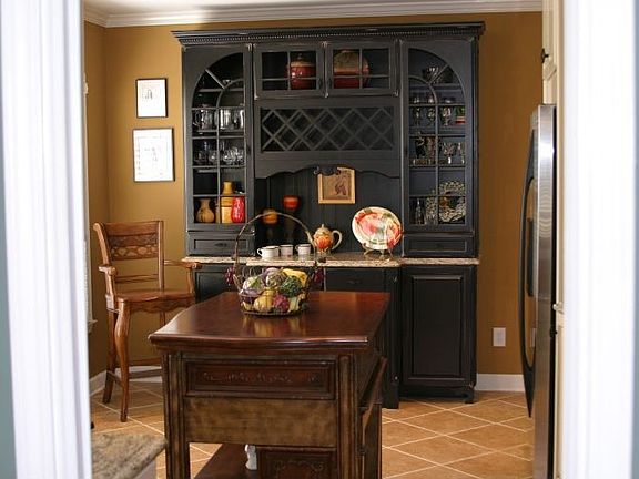 2nd view of built in hutch in kitchen