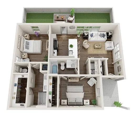 Floor plan 2 Bed Birch Cottage
