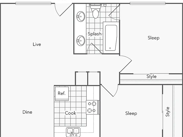 Vista | 2-Bedroom Floorplan Vista | 2-Bedroom Floorplan