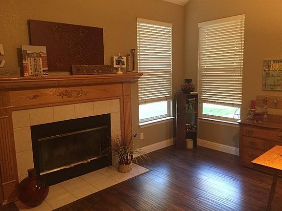 Gas insert fireplace in living room