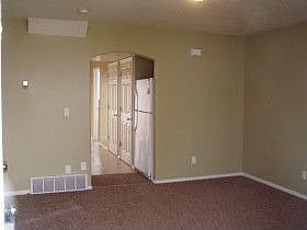 From the front door.