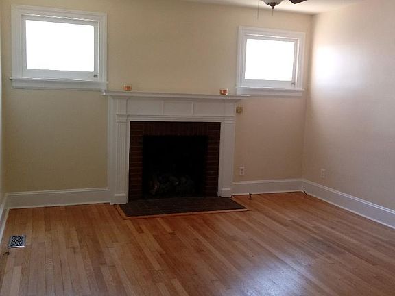 Gas fireplace in living room. No mess/no cleanup with gas.