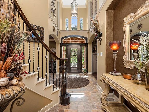 Dramatic view of the front door from the living room.